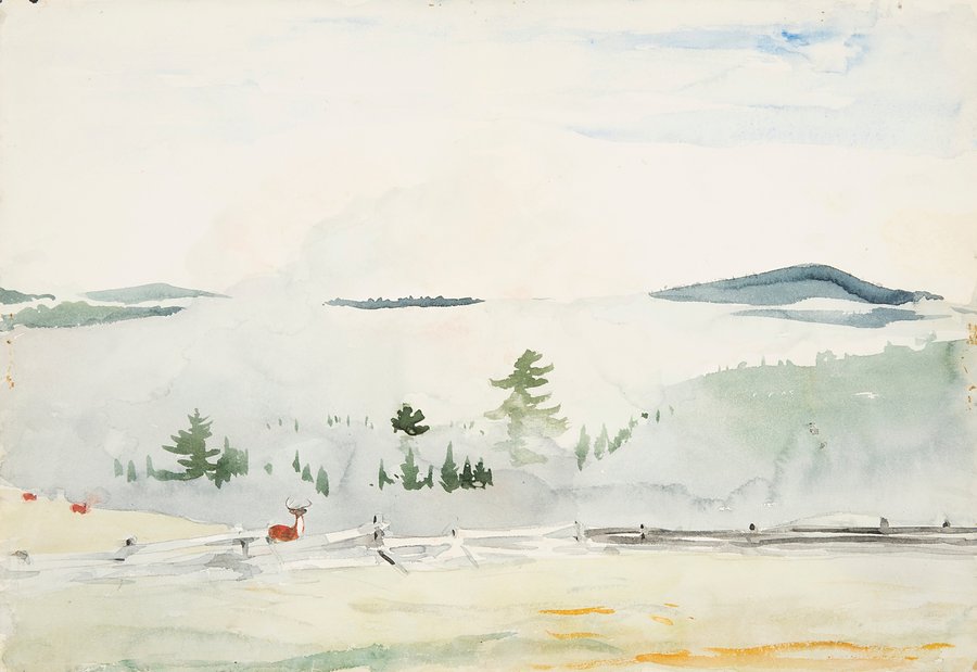 Landscape with Deer in a Morning Haze (1892)