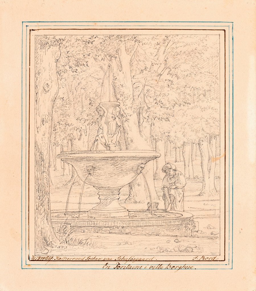 Study for Scene from the Garden of Villa Borghese in Rome