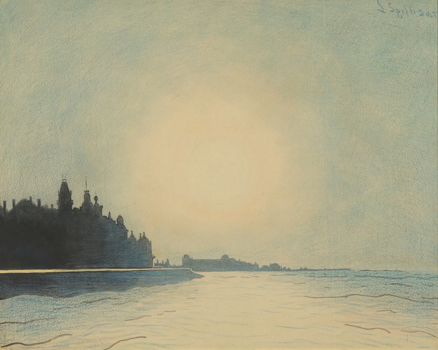 The seawall of Ostend seen from the pier (1910)