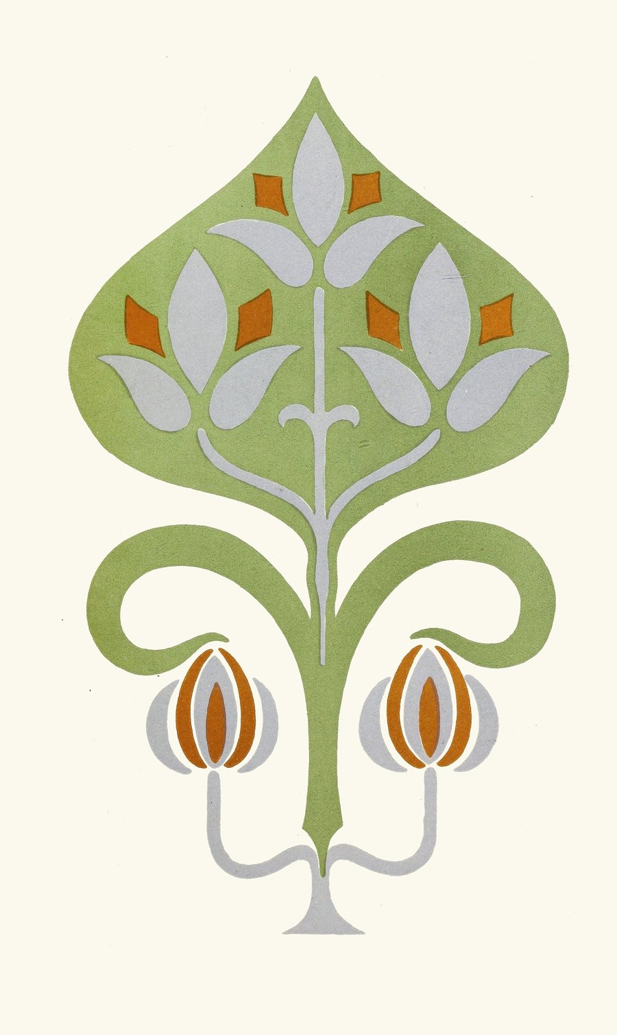 Combination of Broken Colours of Green, Blue and Orange; Harmony of Contrast (1912)