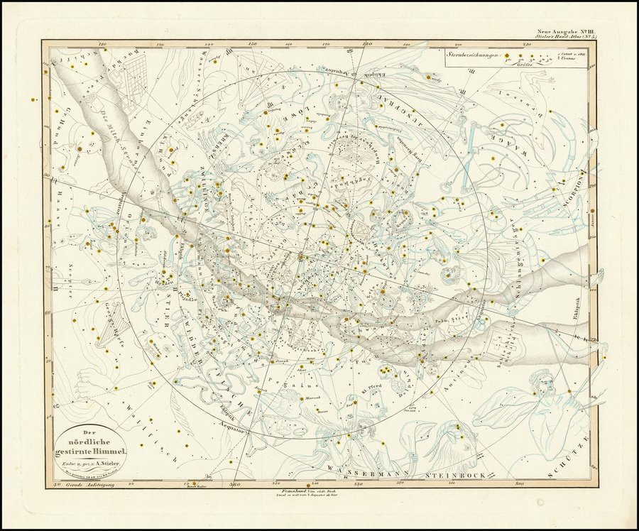 Celestial map of the Northern Hemisphere (1840)