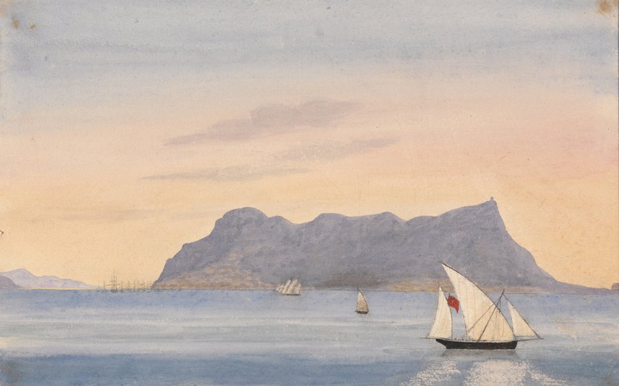 The Rock of Gibraltar from Algeciras (Spain) (1843)