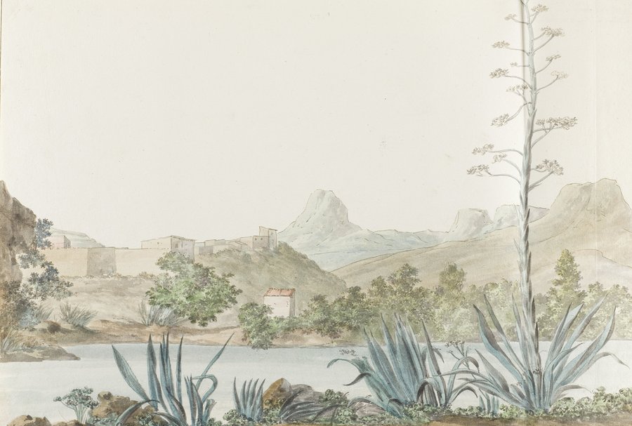 Gezicht op de rivier Platani en Agrigento in Palermo (1778)