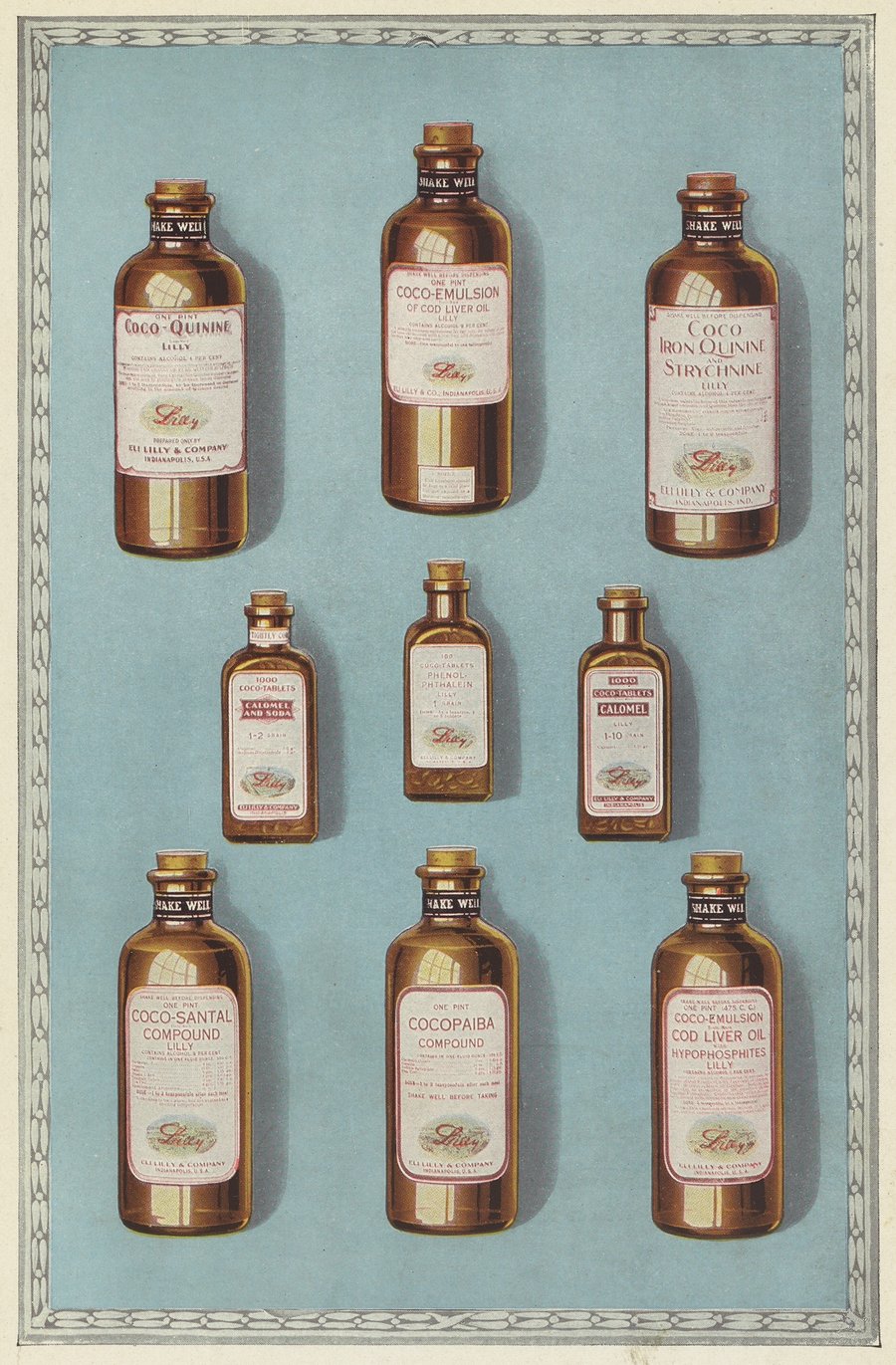 Bottles of chocolate-flavored medicines (1919)
