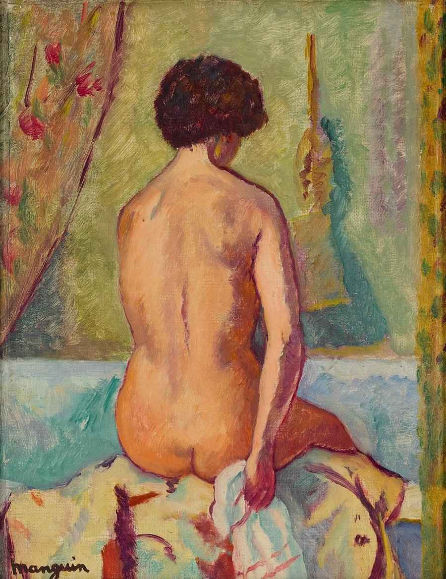Nu assis de dos, line (1940)