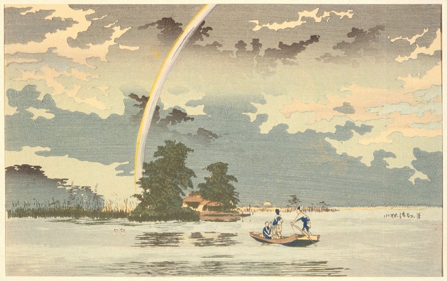 View at dusk, Hashiba, Tokyo (1880)
