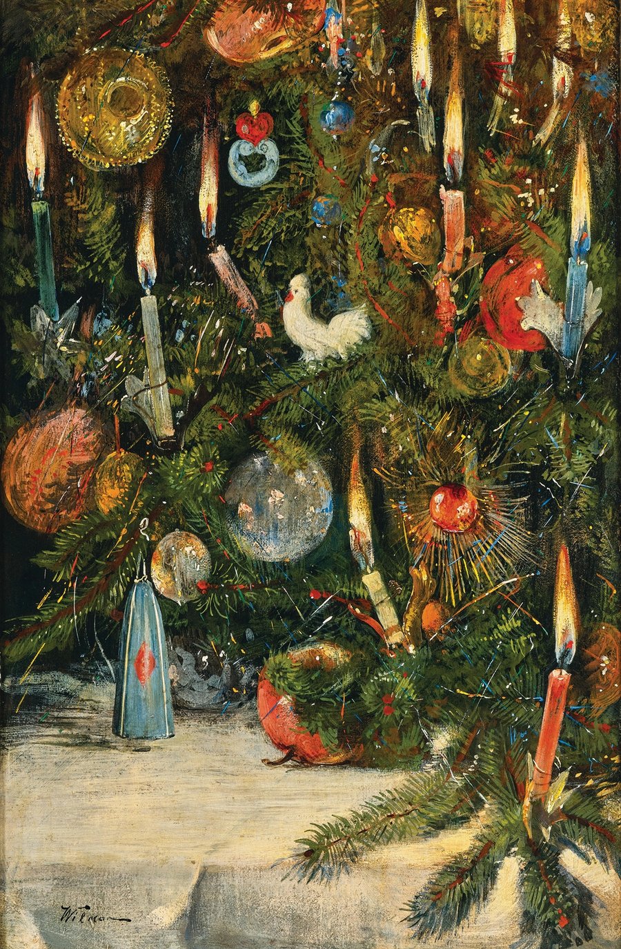 Christmas tree decorated with lights