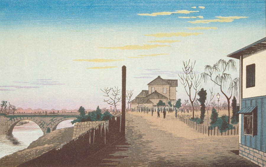 Rising Sun from Yorozubashi Bridge (1880)