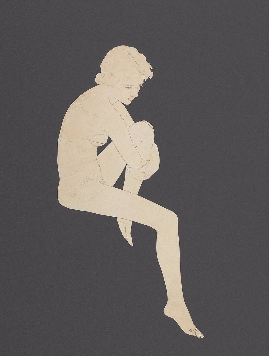 Seated Nude, preliminary Edison Mazda Lamps calendar (1921)