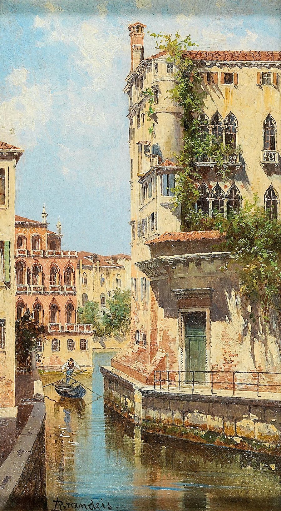 Canal In Venice With View Of The Back Of The Palazzo Rocca