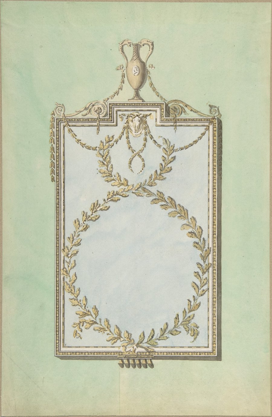 Design for a Mirror Surmounted by a Vase (late 18th–early 19th century)