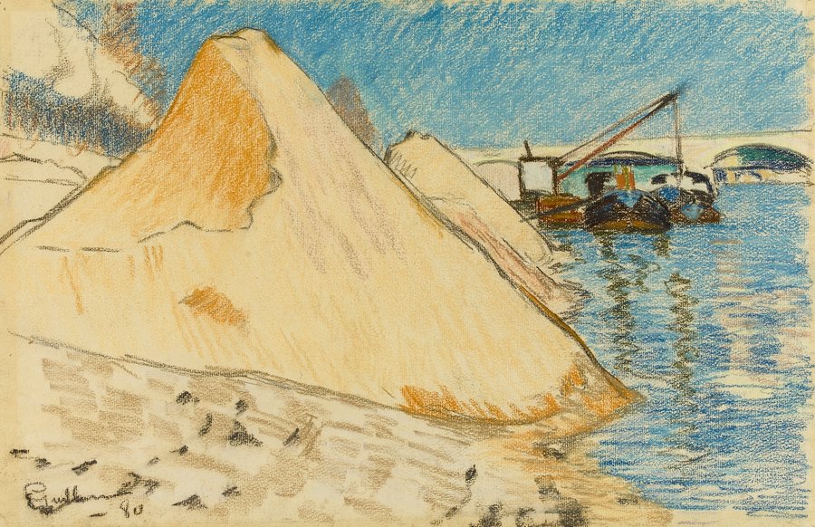 Tas de sable au bord de la Seine (1915-1945)