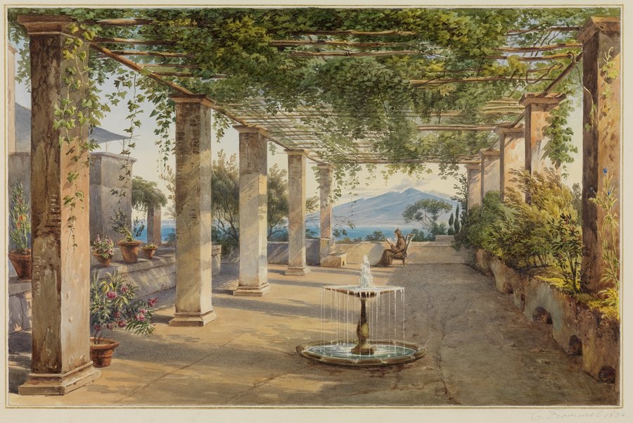 Laubengang der Villa Cucumella in Sorrent (1834)