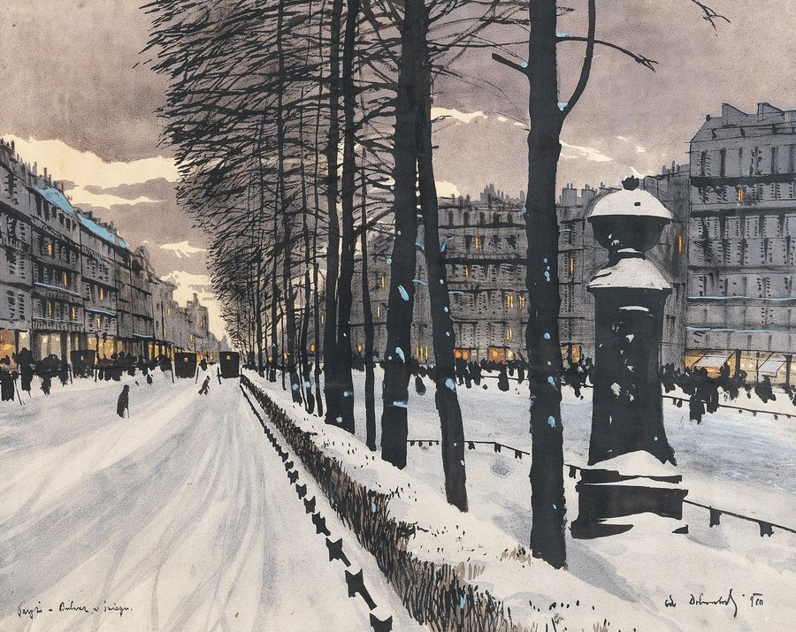 A Paris Boulevard in the Snow (1910)