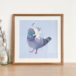 A Pigeon and A Fairy (Blue)