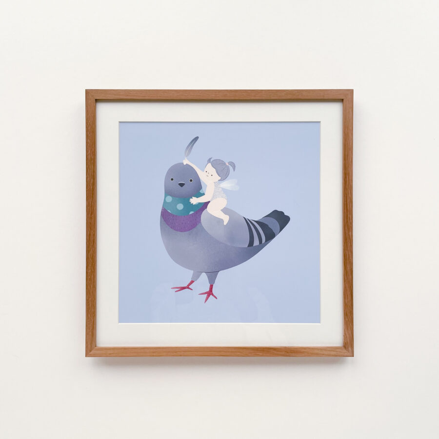 A Pigeon and A Fairy (Blue)